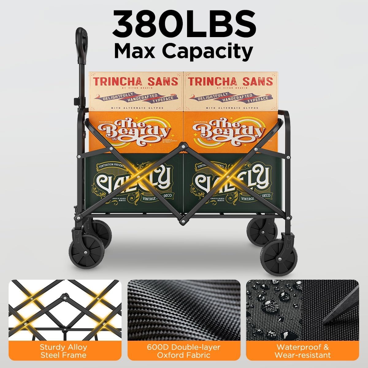 380LBS All Terrain Heavy Duty  - Sports Equipment Trolley recension och pris